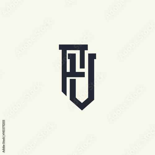 Elegant Monogram Logo with Initial Letters FV