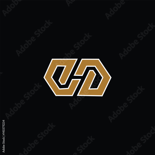 Elegant Monogram Logo with Initial Letters GD