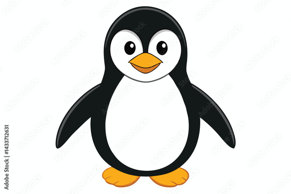 Naklejka premium penguin on a white background.