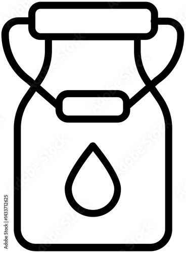 Milk tank Line Vector Icon Design 
