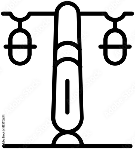 Line icon for gym