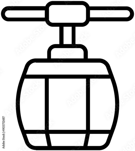 Cable Car Illustration Icon Design