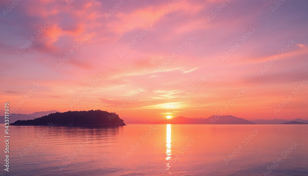 Fototapeta premium Breathtaking Sunset at Windmill View Point Andaman Sea Views Near Laem Promthep Phuket