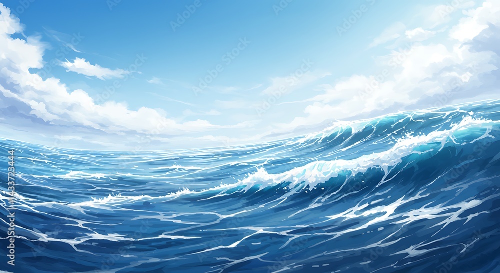 Azure Embrace: Celestial Waves AI Generated Azure Embrace: Celestial Waves AI Generated