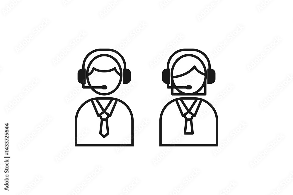 call center icon line design call center icon line design
