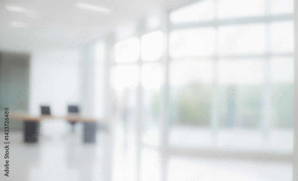 Blurred office interior with large windows desk chairs and bright white light. Ultra bokeh photo without focus with a soft and warm touch of light. Blurred office interior with large windows desk chairs and bright white light. Ultra bokeh photo without focus with a soft and warm touch of light.