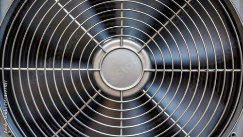 Wallpaper Mural Industrial power plant cooling fan close up showing metal protective grille and blades in motion for ventilation Torontodigital.ca