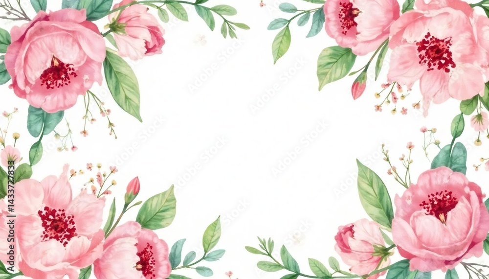 Fototapeta premium Delicate watercolor floral pattern, perfect for spring flyer design , floral design, design, elegant