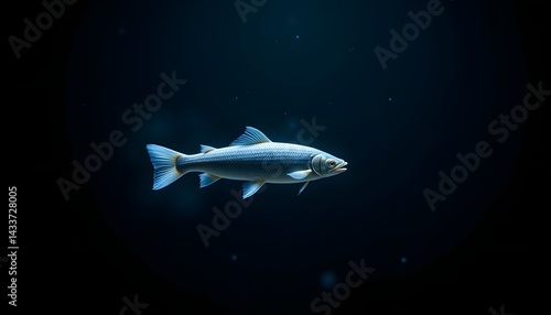 Wallpaper Mural "Fish swimming in dark water, glowing scales and subtle motion" Torontodigital.ca