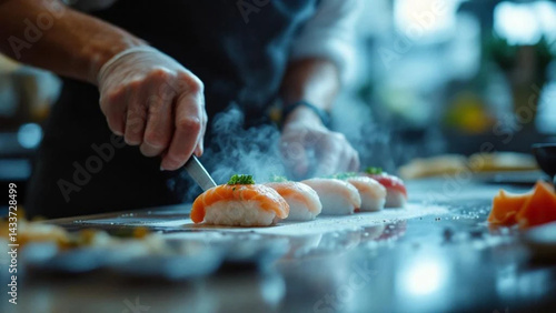Obraz na płótnie Preparing sushi in the kitchen. Close up. w salonie