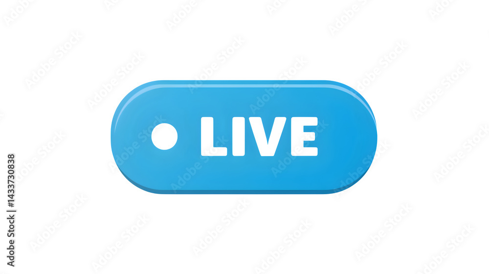 Blue live stream now on transparent background Blue live stream now on transparent background