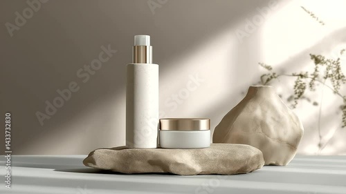 Wallpaper Mural Elegant Cosmetic Product Mockup with Soft Lighting and Minerals Torontodigital.ca