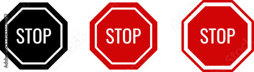 stop flat icon. do not enter. Warning stop sign. street icon collections. Restrict entry ban prohibition
