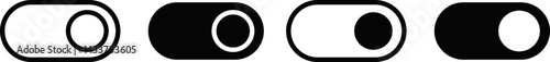 Switch icons set. electric current sign. power on off button. Interface switch concept
