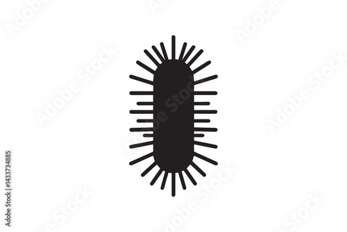 bacteria vector silhouette isolated in white background