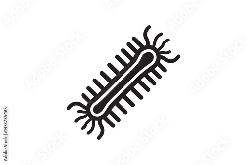 bacteria vector silhouette isolated in white background