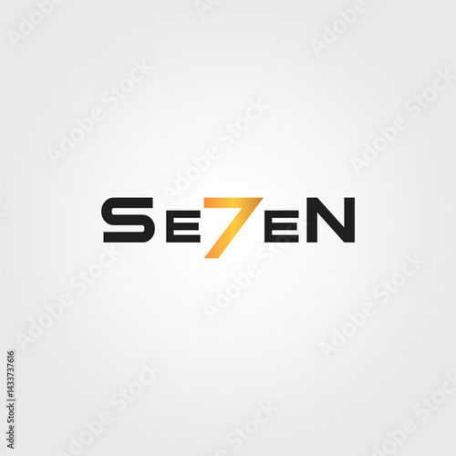 Seven text logo icon design illustration