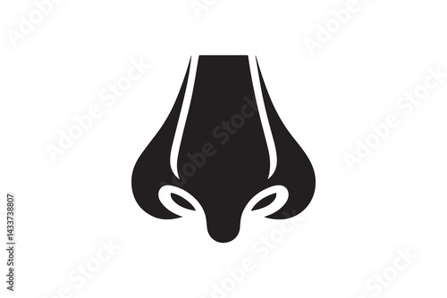Human Nose vector silhouette isolated in white background