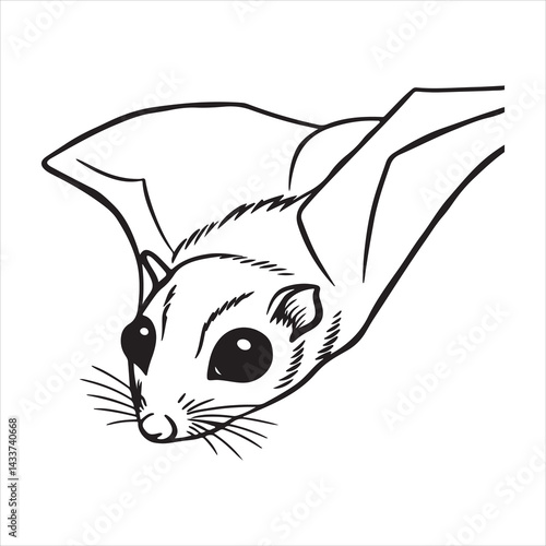 Nocturnal Flying Squirrel Gliding Through Forest