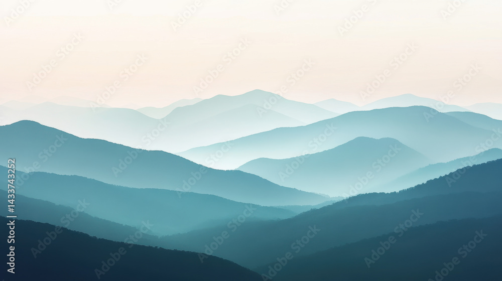 Serene layered mountain landscape with misty peaks in soft pastel colors creating a peaceful natural scenery perfect for tranquility nature and outdoor themes Serene layered mountain landscape with misty peaks in soft pastel colors creating a peaceful natural scenery perfect for tranquility nature and outdoor themes