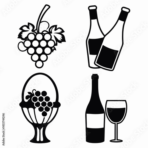 wine bottle and grapes