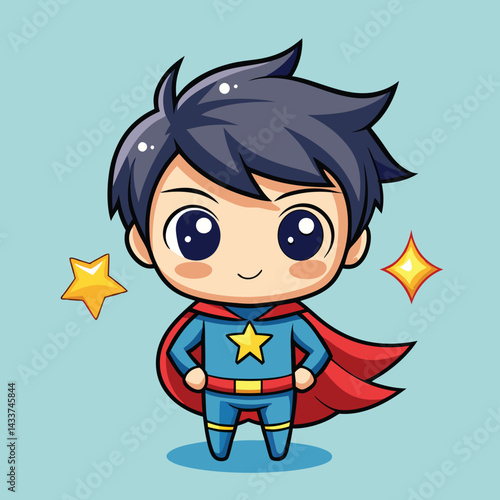 Cute cartoon superhero boy (1)