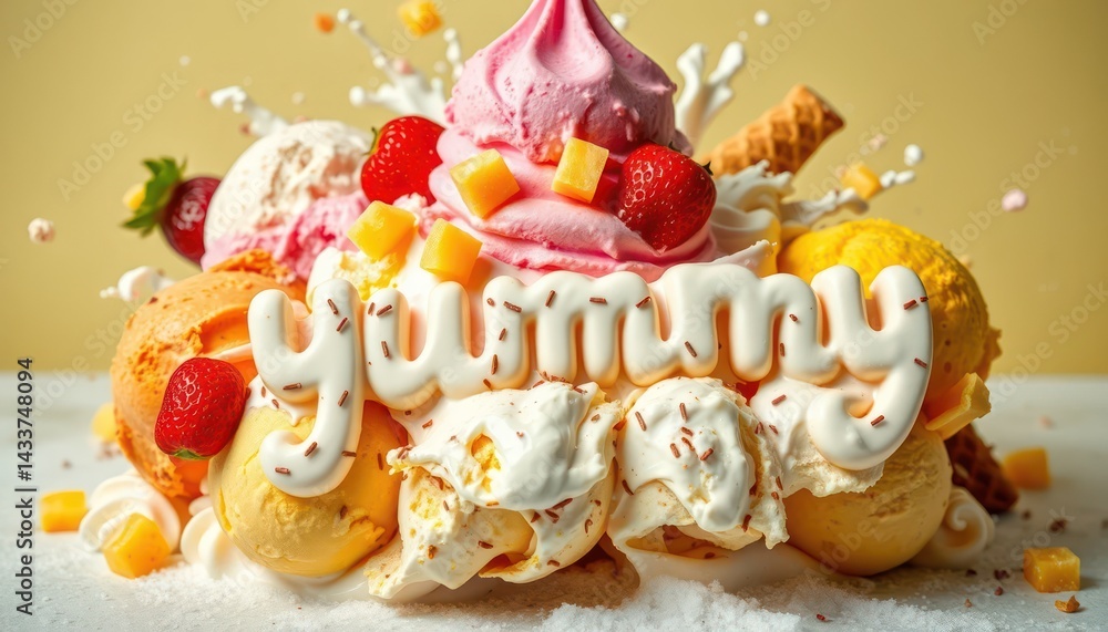 Obraz premium Colorful Ice Cream Explosion (2)