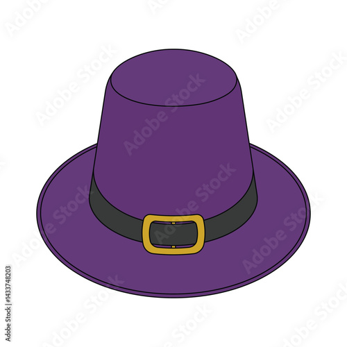 kids drawing Vector illustration flat topped hat flat cartoon isolated
