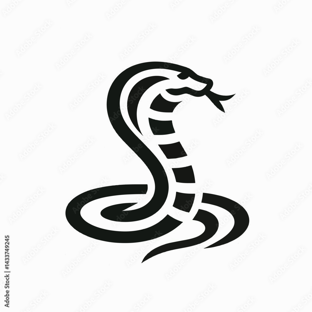 A bold, stylized cobra design. A bold, stylized cobra design.