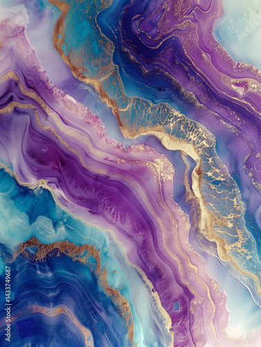 Abstract art alcohol painting colorful