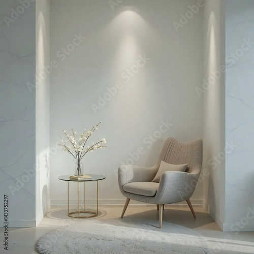 Interior design of living room with chair