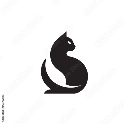Wallpaper Mural Cat silhouette on white background. Vector Illustration Torontodigital.ca