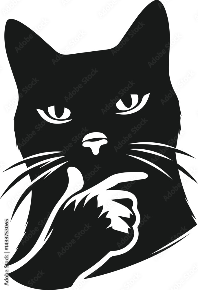 Obraz premium Cat black vector