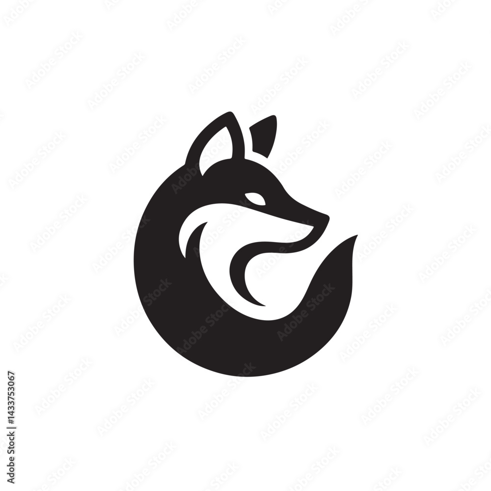 Fox logo vector Silhouette Fox logo vector Silhouette