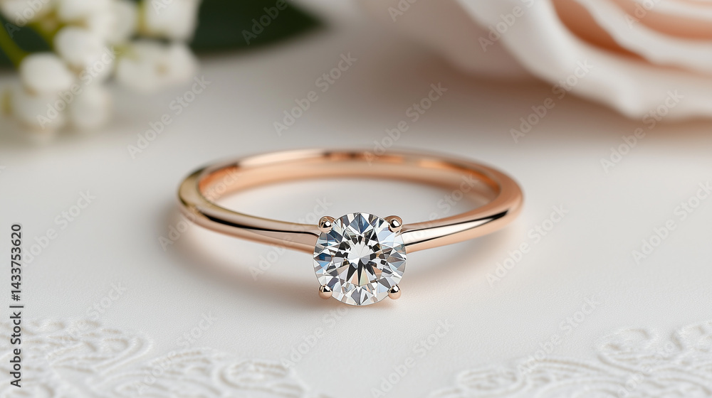 Elegant oval diamond engagement ring on delicate surface Elegant oval diamond engagement ring on delicate surface