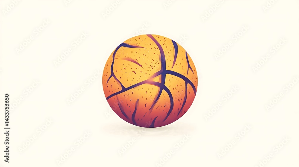 Fototapeta premium Cracked Basketball with Sports Graphic.