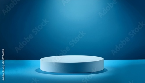 abstract background template for product display and presentation oval podium or pedestal against blue background