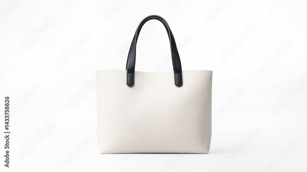 Elegant White Tote Bag on Transparent Background Elegant White Tote Bag on Transparent Background