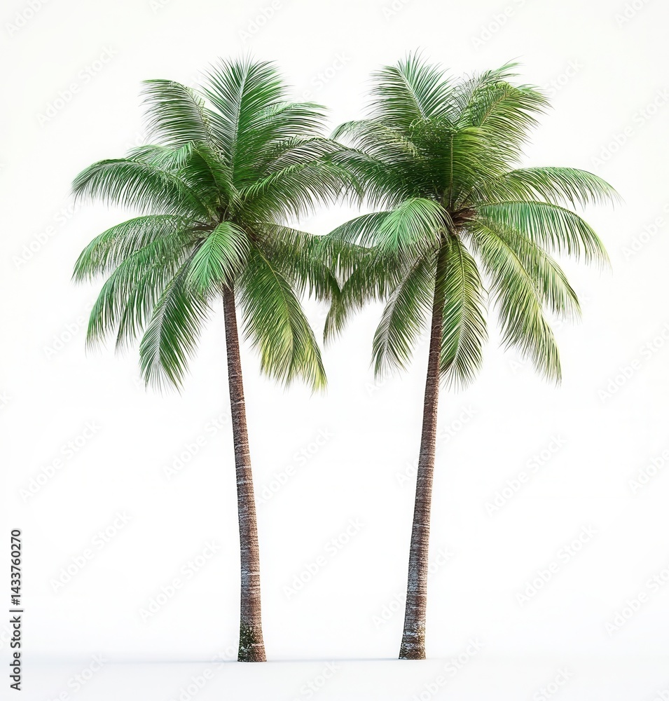 Obraz premium palm tree on white background