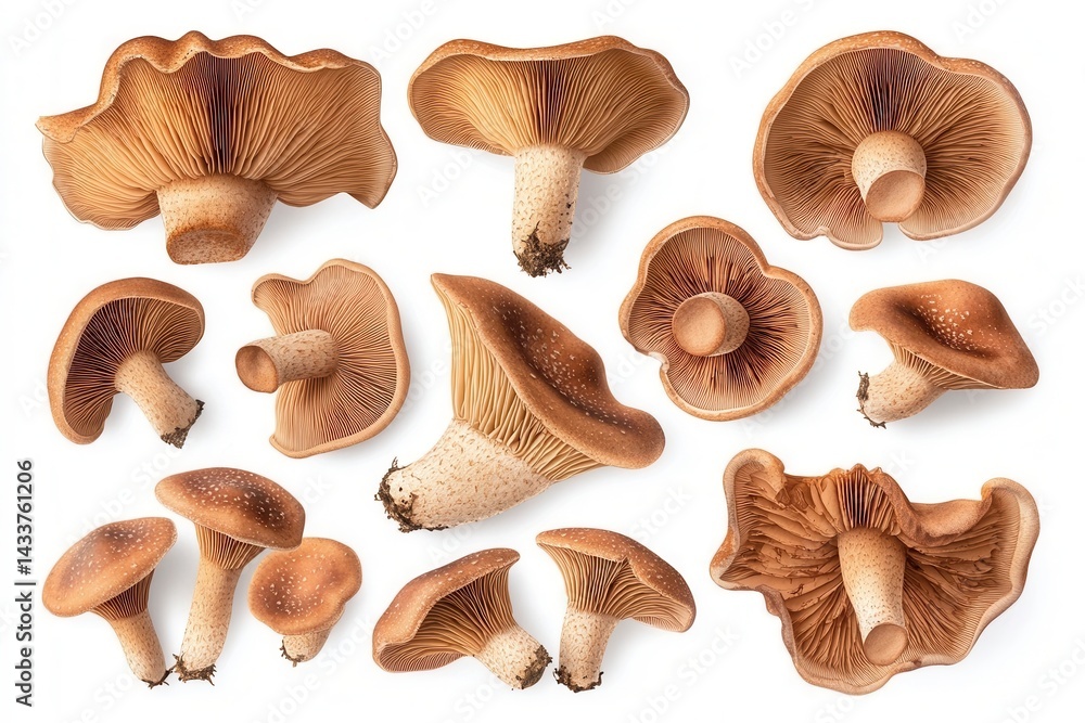 mushrooms isolated on white background mushrooms isolated on white background