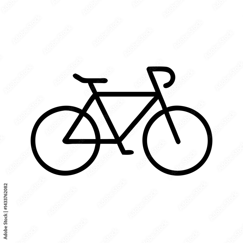 Fototapeta premium Minimalist bicycle illustration in black and white 