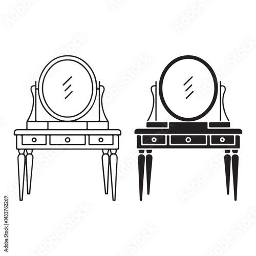 Retro chic vintage dressing table art