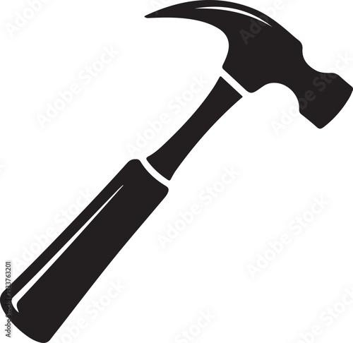 Black Hammer Icon Isolated on White Background