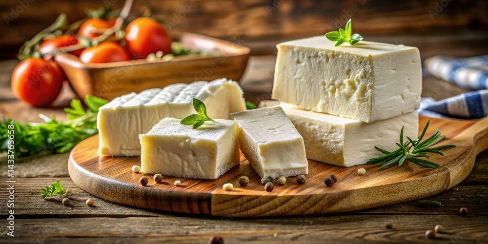 Gourmet White Cheese Slices: Home Kitchen Cutting Board Photography Gourmet White Cheese Slices: Home Kitchen Cutting Board Photography