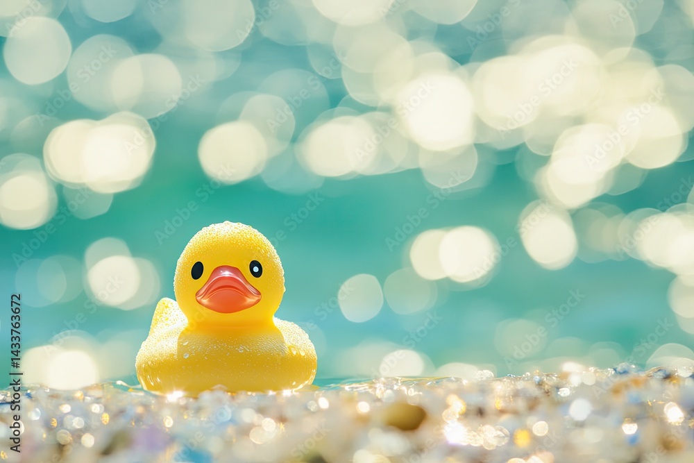 Yellow duck on a beach Yellow duck on a beach