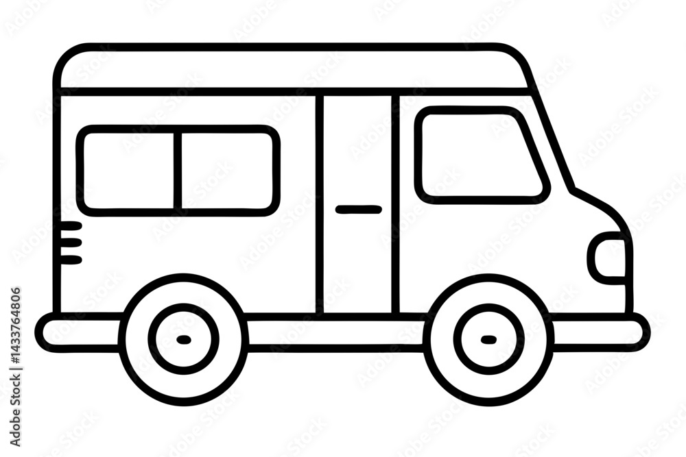 Minimalist Ice Cream Truck Line Art – Simple Icon for Food and Summer Designs
Minimalist Ice Cream Truck Line Art – Simple Icon for Food and Summer Designs