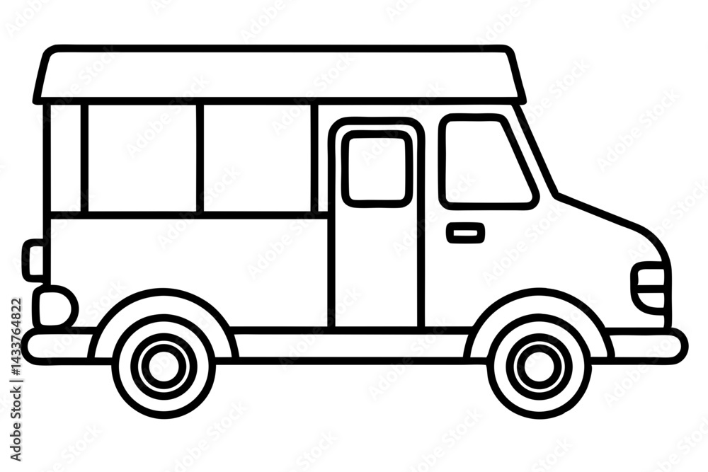 Minimalist Ice Cream Truck Line Art – Simple Icon for Food and Summer Designs
Minimalist Ice Cream Truck Line Art – Simple Icon for Food and Summer Designs