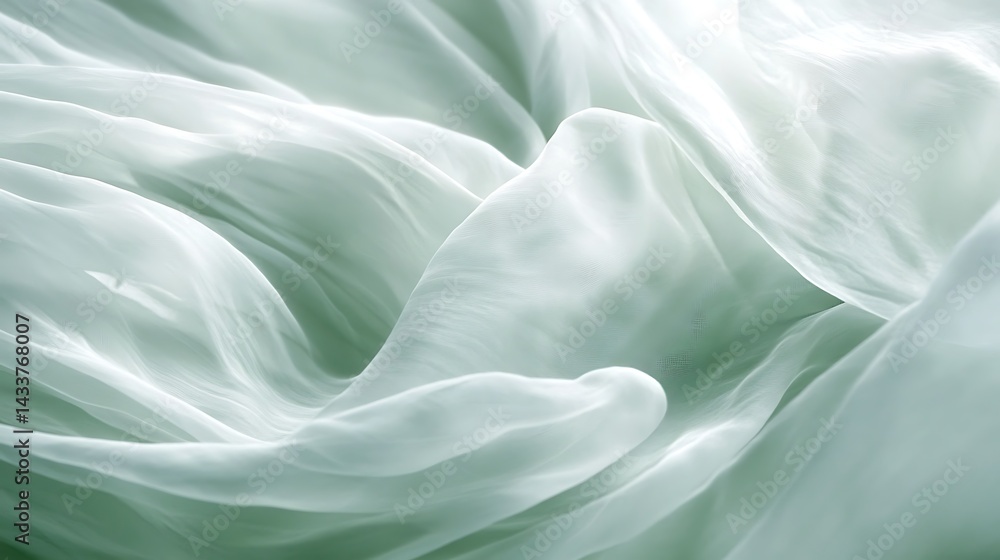 Obraz premium Draped Sage Green Silk Fabric. (2)