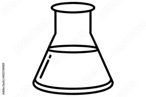 Minimalist Beaker Line Art – Simple Lab Icon for Chemistry and Science Designs

