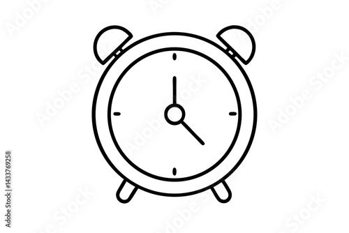 Minimalist Alarm Clock Line Art – Simple Time Icon for Scheduling and Productivity Designs

